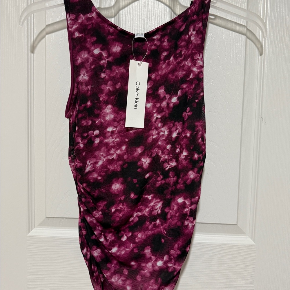 Calvin Klein Pink Sleeveless Fitted Bodysuit
